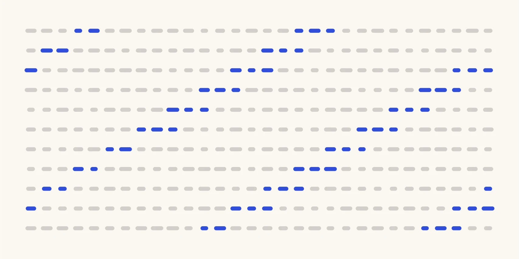 Abstract pattern of typographic characters where a subtle wave pattern runs through otherwise uniform text